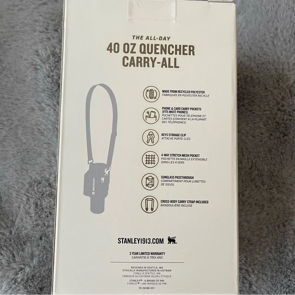 Stanley All Day 40oz Quencher Carry-All Bag Tigerlily Plum Travel Festival NIB - Picture 2 of 8
